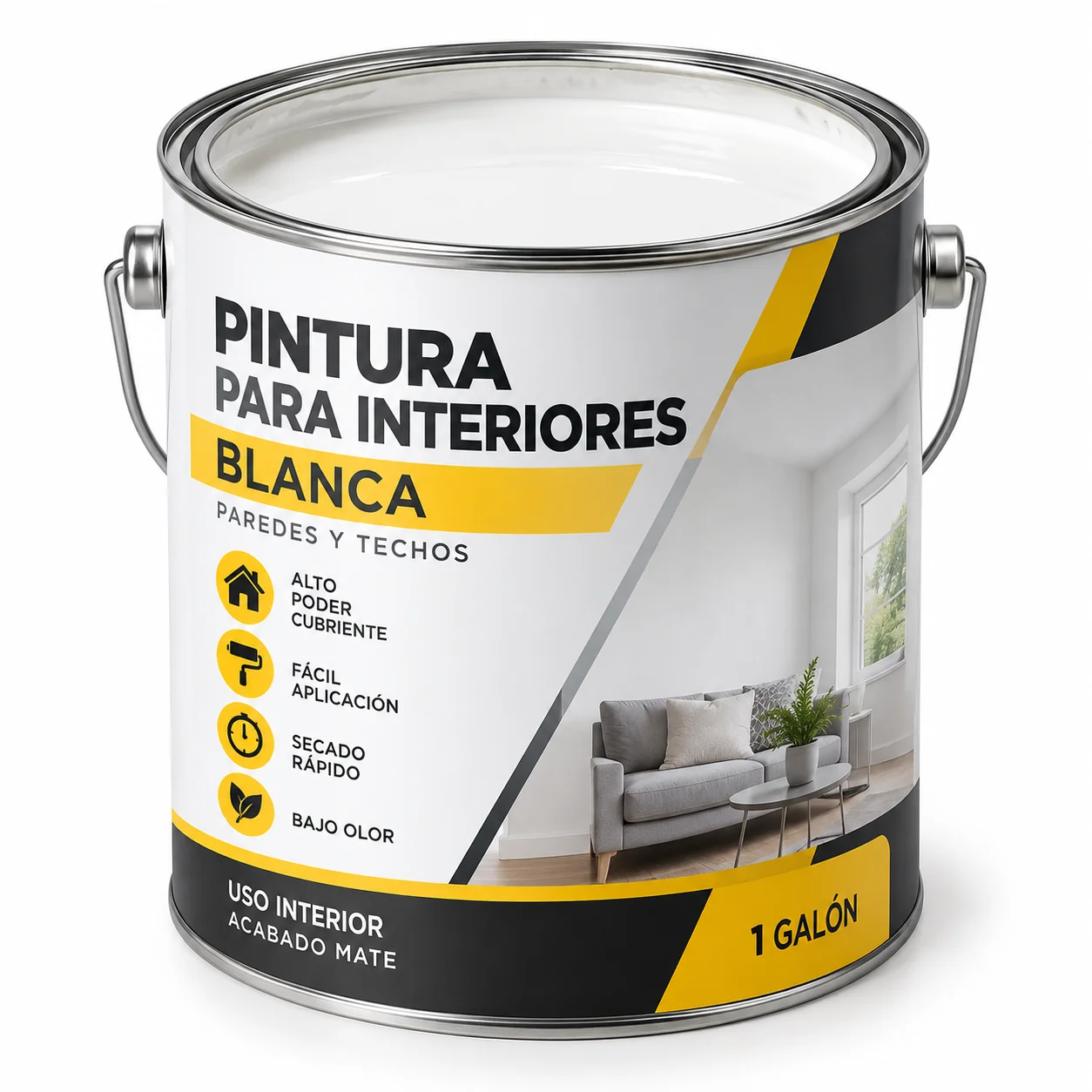 Pintura blanca para interior, 1 galón