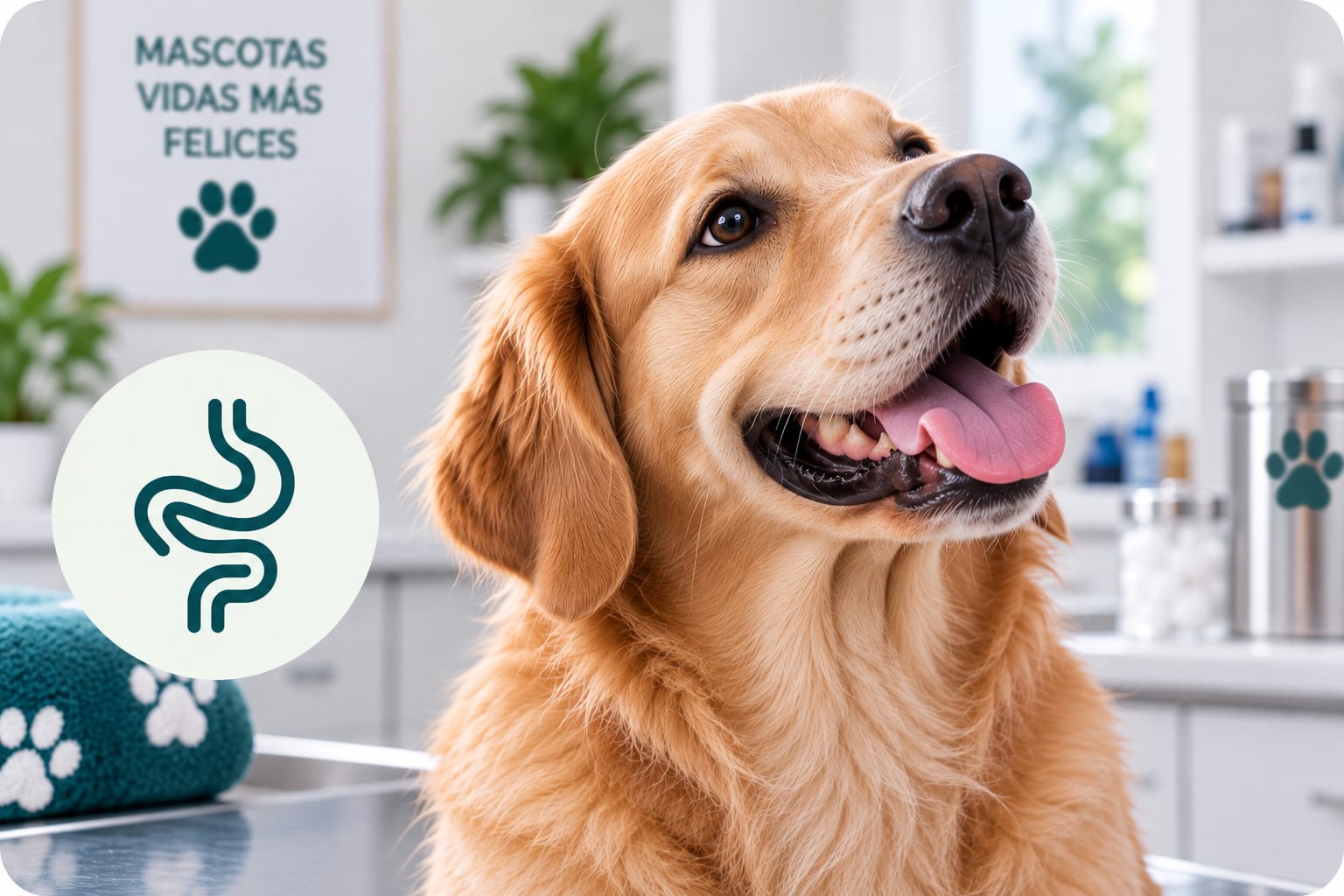 Perro dorado claro para desparasitación
